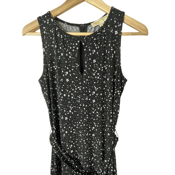 Michael Kors Nora Print Border Maxi Dress Sz XS Floral Wrap Tie Sleeveless - Picture 3 of 14